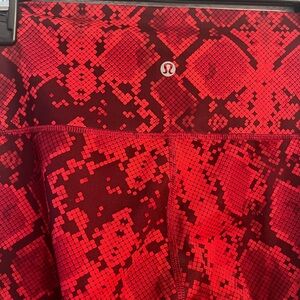Lululemon Red Snake Print Leggings